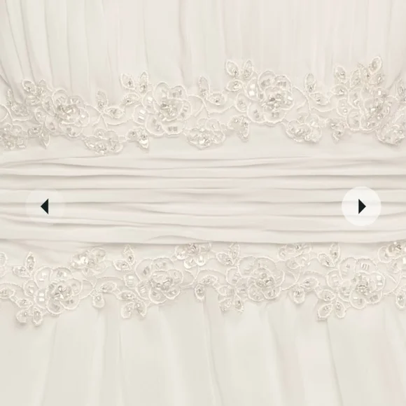 David's Bridal A-Line Chiffon Wedding Dress - Picture 5 of 6